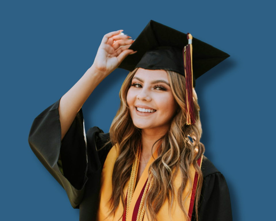 Woman in cap and gown